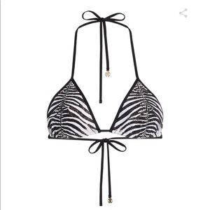 Roberto Cavalli animal print top with diamonds